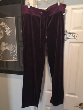 Calvin Klein Plum Velour Drawstring Pants